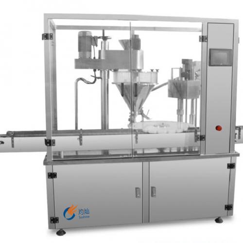 Powder filling and capping machine Powder filling and capping machine